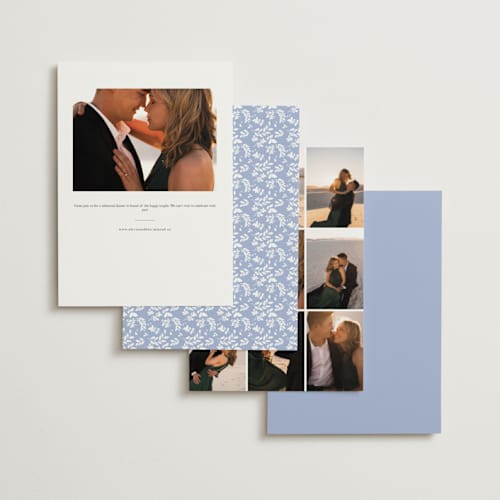 This is a bluebell rehearsal dinner invitations with standard by Bramble Studio called bluebell dinner printing on signature in standard