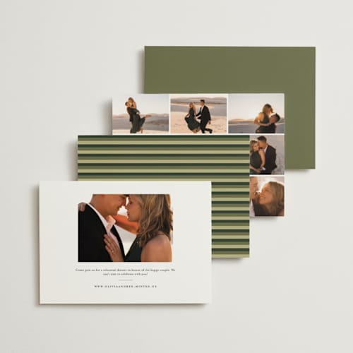 This is a sage rehearsal dinner invitations with standard by Stephanie Hawkes called annie printing on signature in standard