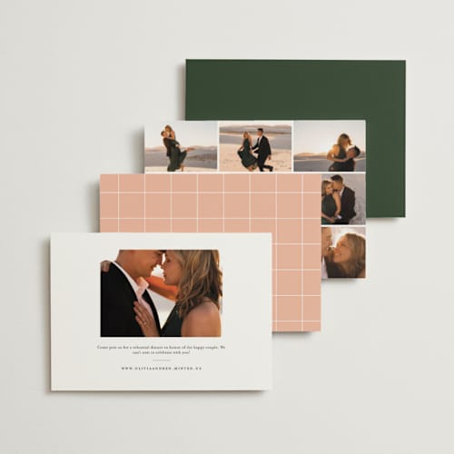 This is a emerald rehearsal dinner invitations with standard by Owl and Toad called two styles printing on signature in standard