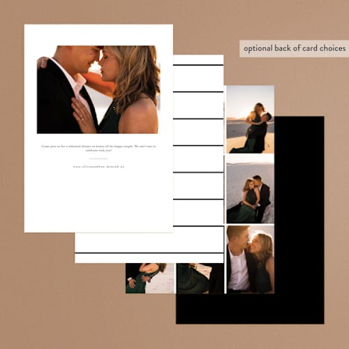 This is a onyx rehearsal dinner invitations with standard by Hudson meet Rose called forever printing on signature in standard