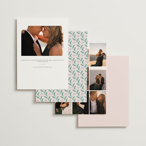This is a blush rehearsal dinner invitations with standard by Elly called delight printing on signature in standard