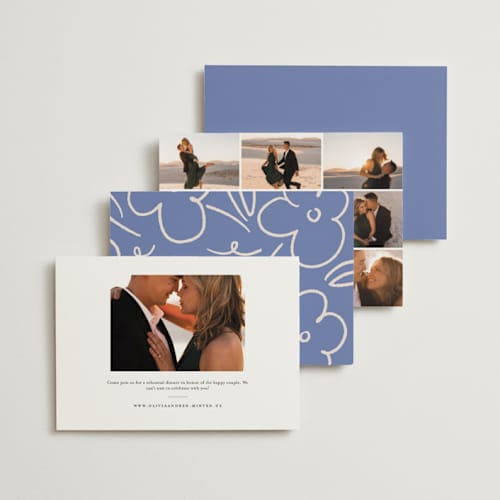 This is a sky rehearsal dinner invitations with standard by Inkblot Design called casualized printing on signature in standard