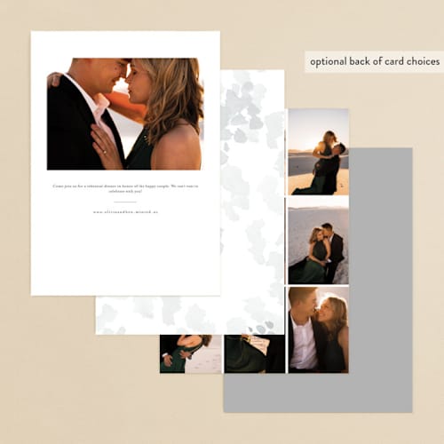 This is a classic white rehearsal dinner invitations with standard by Design Lotus called a thousand years printing on signature in standard