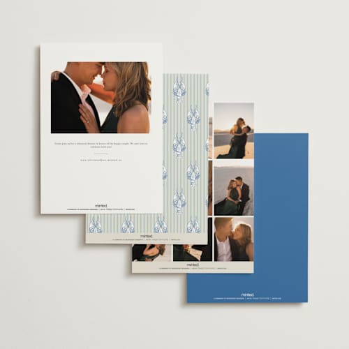 This is a marine rehearsal dinner invitations with standard by Lucrecia Caporale called seaside serenade printing on signature in standard