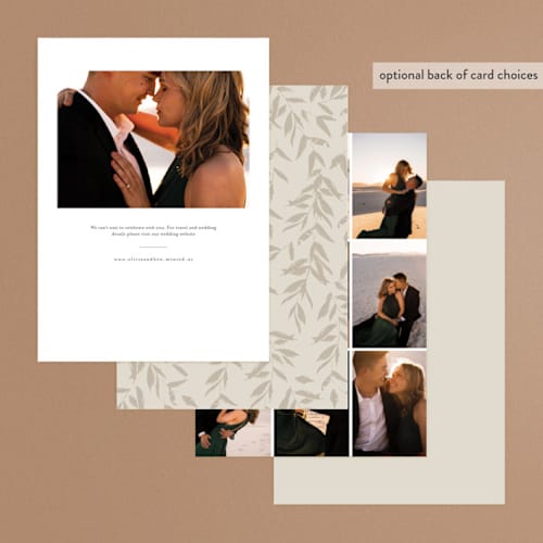 This is a sand rehearsal dinner invitations with foil pressed by Robert and Stella called locket printing on signature in standard