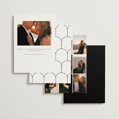 This is a snow rehearsal dinner invitations with foil pressed by Pati Cascino called the arch printing on signature in standard