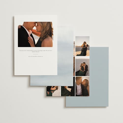 This is a pearl rehearsal dinner invitations with foil pressed by Nicole Walsh called gilded frame printing on signature in standard
