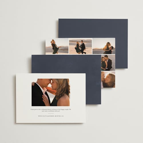 This is a night rehearsal dinner invitations with foil pressed by Erin German called the night before lettering printing on signature in standard