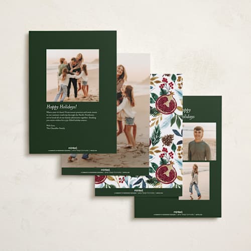 This is a evergreen rosh hashanah cards with standard by Beth Schneider called pomegranate printing on recycled smooth signature in standard