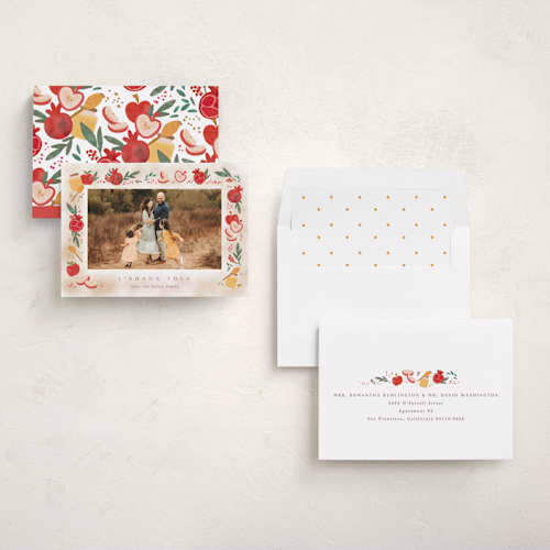 This is a maple syrup rosh hashanah cards with standard by Creo Study called fruitful new year printing on recycled smooth signature in standard