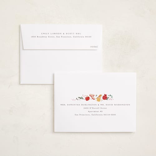 This is a maple syrup rosh hashanah cards with standard by Creo Study called fruitful new year printing on recycled smooth signature in standard