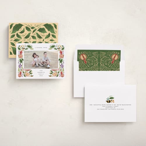 This is a green apple rosh hashanah cards with standard by Grae called bountiful sweetness printing on recycled smooth signature in standard