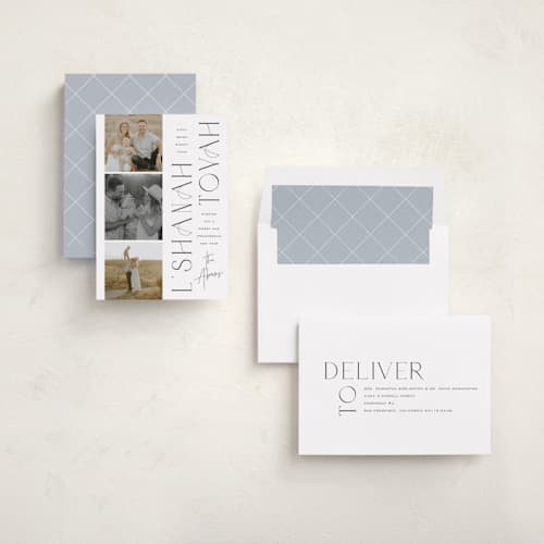 This is a snow rosh hashanah cards with standard by Ashley Rosenbaum called prosperous printing on recycled smooth signature in standard