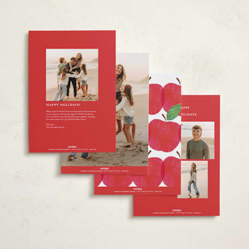 This is a honeycrisp rosh hashanah cards with standard by Jackie Crawford called shana tova apple printing on recycled smooth signature in standard
