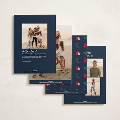 This is a navy rosh hashanah cards with standard by Cindy Reynolds called sweet new year printing on signature in standard