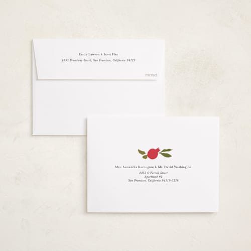This is a pomegranate rosh hashanah cards with standard by Becky Nimoy called new year pomegranates printing on recycled smooth signature in standard