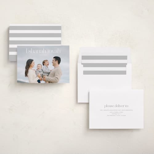 This is a cloud rosh hashanah cards with standard by Sarah Cohn called modern rosh hashanah printing on recycled smooth signature in standard
