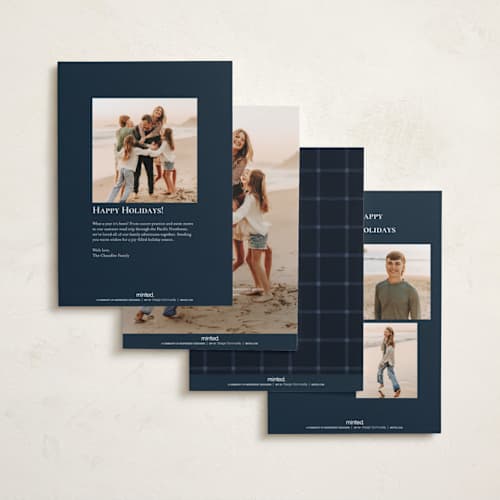 This is a navy rosh hashanah cards with standard by Wildfield Paper Co called quartzite printing on recycled smooth signature in standard