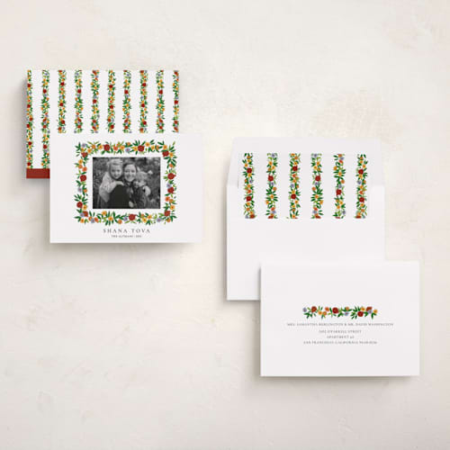 This is a bouquet rosh hashanah cards with standard by Sumak Studio called abundance printing on recycled smooth signature in standard