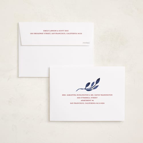 This is a pomegranate rosh hashanah cards with standard by Sumak Studio called pomegranates and blue twigs printing on recycled smooth signature in standard