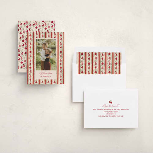 This is a apple rosh hashanah cards with standard by Creo Study called pomegranate pattern printing on recycled smooth signature in standard