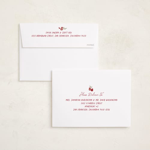 This is a apple rosh hashanah cards with standard by Creo Study called pomegranate pattern printing on recycled smooth signature in standard