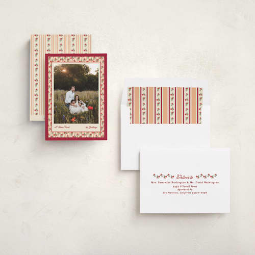This is a candied apple rosh hashanah cards with standard by Creo Study called sweet vintage textile printing on recycled smooth signature in standard