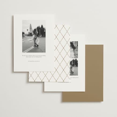 This is a quartz foil stamped save the date cards with foil pressed by Jelena Vuletic called elencourt printing on signature in standard