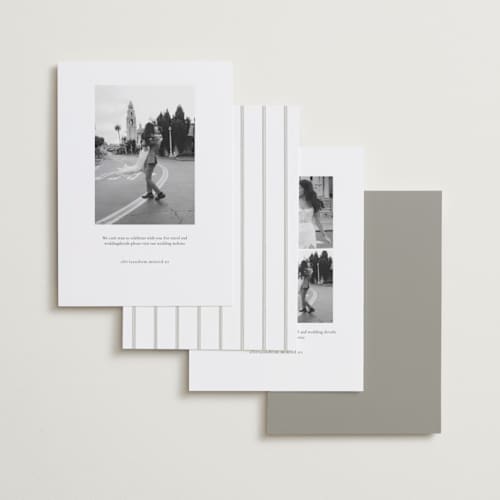 This is a cotton foil stamped save the date cards with foil pressed by Robert and Stella called parque printing on recycled smooth signature in standard