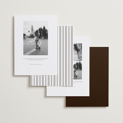 This is a copper foil stamped save the date cards with foil pressed by Baumbirdy called matte printing on recycled smooth signature in standard