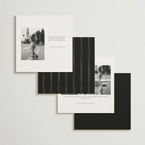 This is a noir foil stamped save the date cards with foil pressed by Randi Cirelli called emilie printing on signature in standard