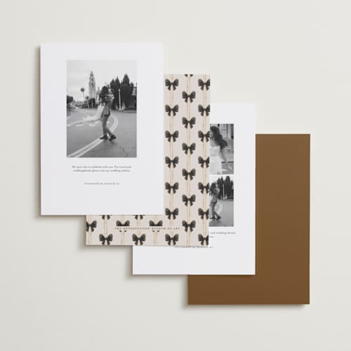 This is a golden foil stamped save the date cards with foil pressed by Claudia Orengo called tuileries printing on recycled smooth signature in standard