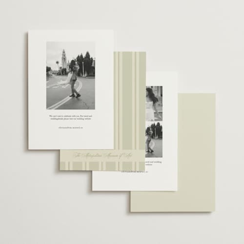 This is a marine foil stamped save the date cards with foil pressed by Jackie Crawford called josephine printing on signature in standard