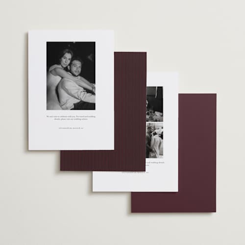 This is a wine foil stamped save the date cards with foil pressed by Elly called charm printing on recycled smooth signature in standard