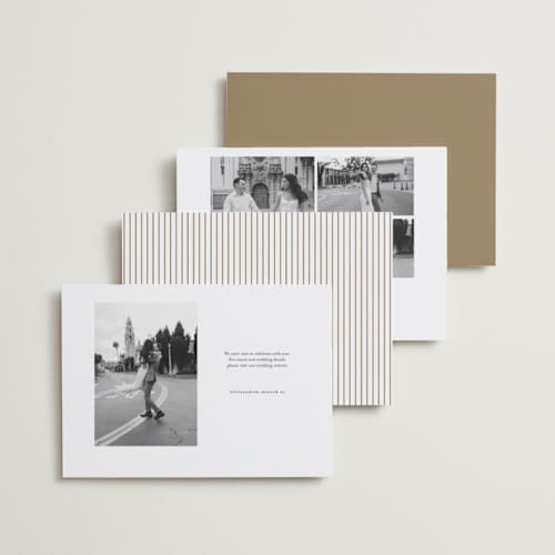 This is a cotton foil stamped save the date cards with foil pressed by Stacey Meacham called hydrangea bloom printing on recycled smooth signature in standard