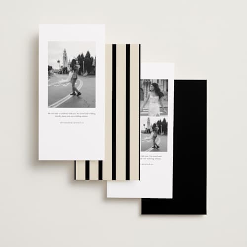 This is a leather foil stamped save the date cards with foil pressed by Corinne Malesic called forever keepsake printing on recycled smooth signature in tall