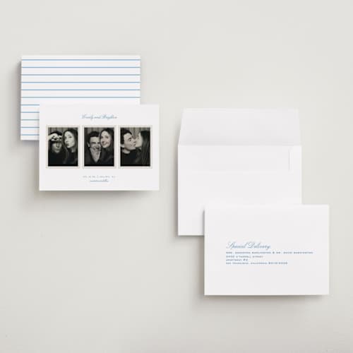 This is a hydrangea petite save the dates with standard by Alexandra Cohn called opus printing on recycled smooth signature in petite