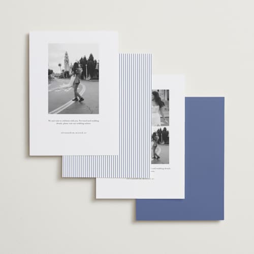 This is a blueberry save the date with standard by Carolyn MacLaren called deluxe printing on recycled smooth signature in standard