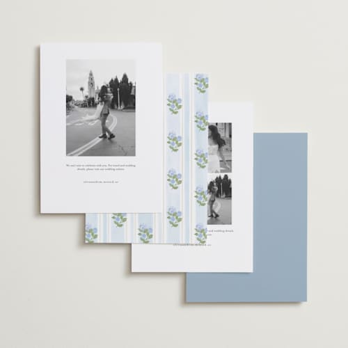 This is a ocean save the date with standard by Creo Study called coastal crest printing on recycled smooth signature in standard