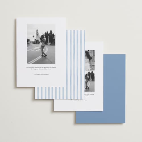 This is a ocean save the date with standard by Creo Study called pillowy border printing on recycled smooth signature in standard