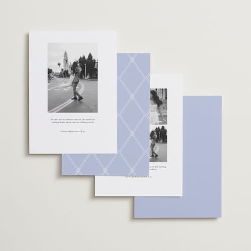This is a something blue save the date with standard by Erin L. Wilson called tillie printing on recycled smooth signature in standard