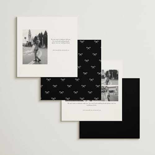 This is a vanilla save the date with standard by Michelle Taylor called square script printing on signature in square