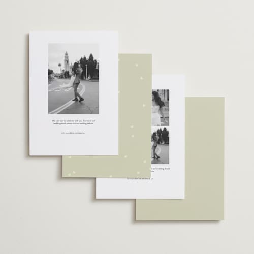 This is a mint save the date with standard by Lori Wemple called save.the.date printing on recycled smooth signature in standard