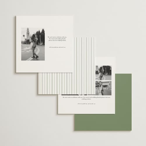 This is a garden save the date with standard by Kelly Schmidt called chic script printing on signature in square