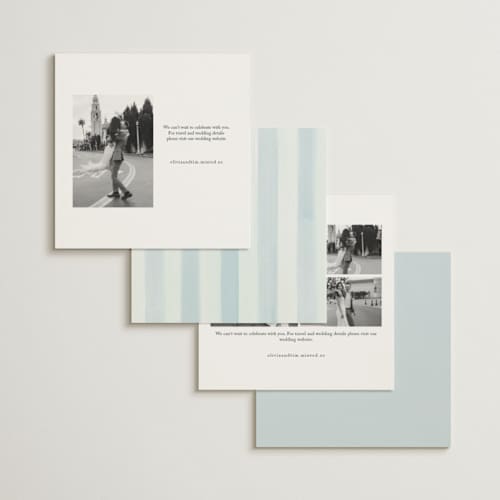 This is a celeste save the date with standard by Pati Cascino called alento printing on signature in square