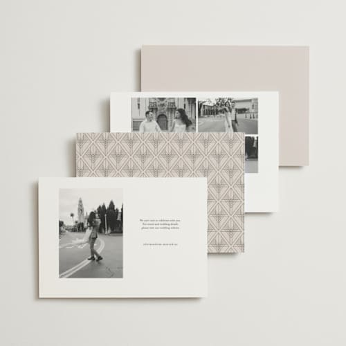 This is a blush save the date with standard by Amy Payne called really really ready printing on signature in standard