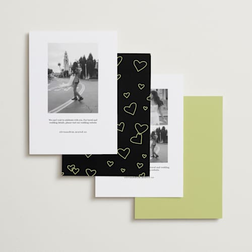 This is a citrus save the date with standard by Lindsay Megahed called savannah printing on recycled smooth signature in standard