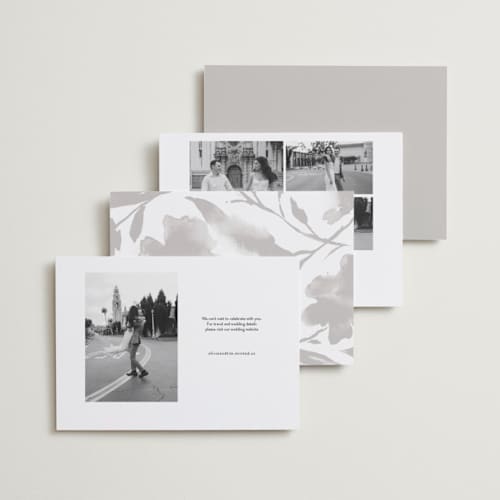 This is a cloud save the date with standard by Kate Ahn called monterosso printing on recycled smooth signature in standard