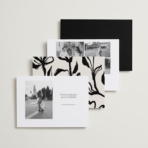 This is a tuxedo save the date with standard by Inkblot Design called borough printing on recycled smooth signature in standard