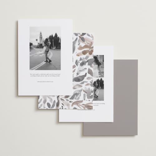 This is a sandstone save the date with standard by Pixel and Hank called duet printing on recycled smooth signature in standard